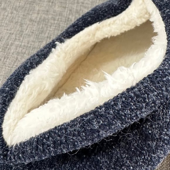 Mishansha Men Home Slippers Memory Foam Fleece Lined Winter House shoes Blue 10 - Picture 4 of 14